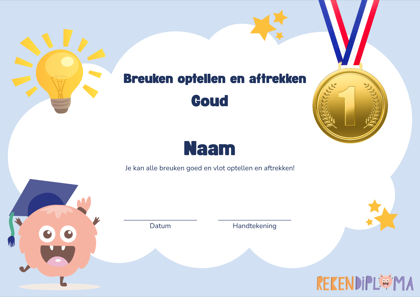 Diploma Goud van Rekendiploma